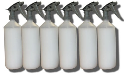 6 x 1 Litre Chemical Resistant Trigger Spray Bottles - Garden, Home & Industrial Use