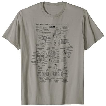 Marvel Iron Man Stark Industries Black Armor Details T-Shirt T-Shirt