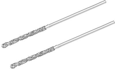 sourcing map 2pcs Foret Hélicoïdal Mèche Diamant 1mm en Acier Rapide HSS pour Verre Coquillages Pierre Carrelage