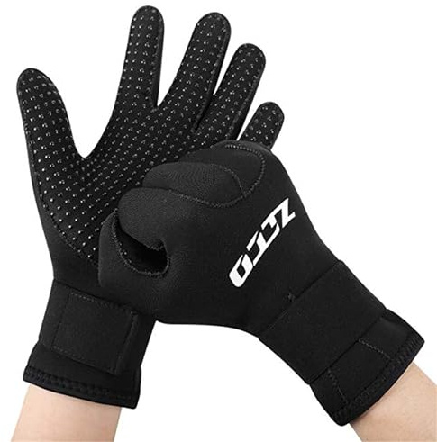 ZCCO 3mm / 5mm Neopren Tauchhandschuhe, zweilagige Thermo-Neoprenanzughandschuhe mit elastischem Handgelenk und rutschfesten Partikeln zum Tauchen, Surfen, Schnorcheln