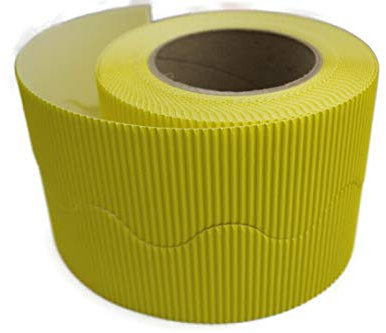 Border Rolls - Corrugated Scalloped Card 15 Metres - Lemon