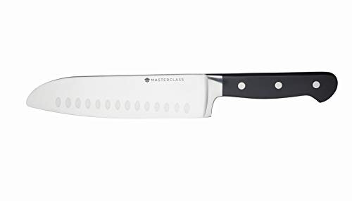 MasterClass Tipless Santoku Knife with Rounded Blunt Tip End, Stainless Steel Kitchen Knife Ideal for Cutting, Chopping or Slicing, 18cm