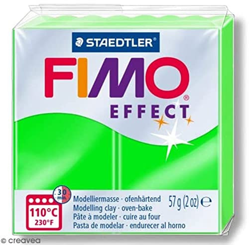 STAEDTLER - Fimo® effect - Pain pâte à modeler - 57 Grammes - Vert fluo - 8010-501, Neon