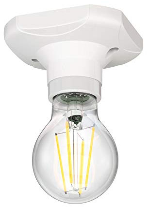 ledscom.de Deckenleuchte Elektra eckig inkl. E27 LED Lampe 6,9W 1020lm weiß 3-Stufen Dimmen ohne Dimmer mit Lichtschalter