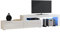 Erweiterbar TV Schrank Lowboard Fernsehtisch 148cm-280cm - Hochglanz Türen - LED (Weiß Matt + Weiß Hochglanz)