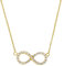 Amor Kette mit Anhänger 925 Sterling Silber Damen Halsschmuck, mit Zirkonia synth., 45 cm, Gold, Infinity, Kommt in Schmuck Geschenk Box, 9614721