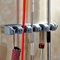 LSP Brush Broom Mop Holder + Tool Hanger | 5 Position and 6 Hooks | Wall Mounted Rack | Cupboard Tidy Storage Organiser for Rake, Duster, Sweeper