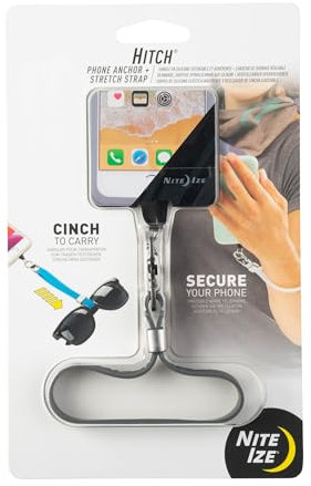 Nite IZE Telefonanker & Ausziehbarer Gurt - Telefonanker und verstellbarer Gurt für Fallschutz und Bequemlichkeit - Handy Lanyard - Anthrazit