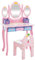 CLP Kinder Schminktisch Emilia I Frisiertisch mit Hocker I Schminkkommode mit Spiegel, Farbe:pink