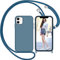 Nupcknn Liquid Silikon Handykette Hülle für iPhone 12/iPhone 12 Pro Hülle Necklace(abnehmbar) Hülle mit Kordel zum Umhängen Handy Schutzhülle mit Band(Ziegelblau,6.1)