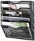 EASEPRES 5 Tier Wall File Holder Organiser Mesh Wall Mounted Paper Magazine Storage Rack, Metal Hanging Wall Files Mail Document Holder Storage for Office and home, Black