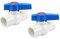 sourcing map Ball Valve, 32mm ID PVC Socket End Shut off Valve for Aquarium Setup, Sump Pump, Pool, Garden Sprinkler White Blue 2Pcs