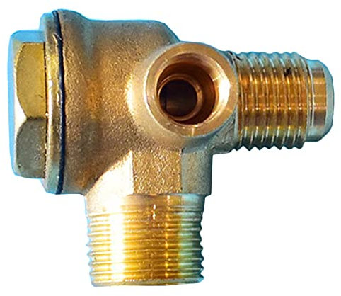Anawakia Compresseur d'air - Clapet anti-retour à 3 ports - En laiton - Filetage extérieur - Compresseur d'air unidirectionnel - Raccord de tuyau pneumatique en laiton (femelle 3/8 x 14 mm x 1/8).