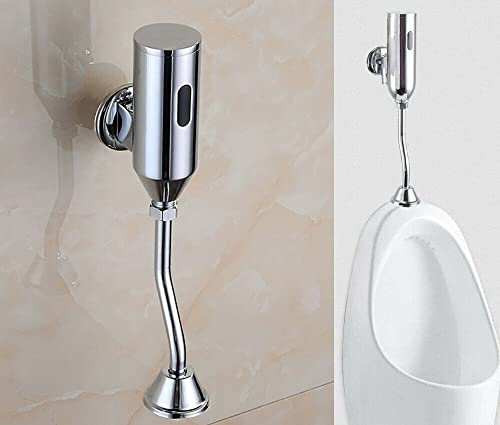Urinalspüler, Automatischer Sensor Druckspüler Urinal Spülventil Infrarot Toilette 1/2 Urinal Spüler 0.05Mpa-0.6Mpa für Urinal Badezimmer WC (Ohne Akku)