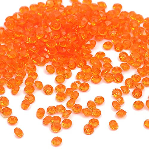 1000 Stück Acryl Deko Diamantkristalle 4mm Glitzer Streudeko Tischschmuck Funkelnd Dekosteine Kristalle Konfetti Diamanten zum DIY Verzieren Tischdeko Hochzeit Taufe Verlobung Valentinstag,Orange