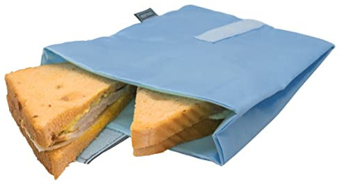 NERTHUS FIH 869 Bolsa para Sandwich XL Reutilizable Azul, ecológica, Adaptable, facil de Limpiar y Apta para Lavadora