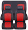 Auto Accessori Lupex - Coprisedili Auto Universali | Colore Rosso | Set Fodere Copri Sedili Anteriori e Posteriori | Tessuto Poliestere | No Suv