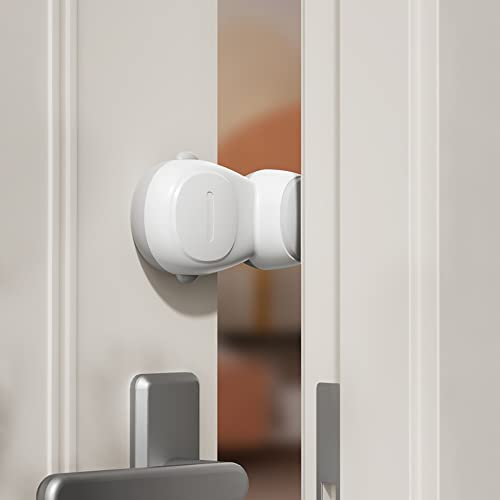 SAFELON 4+2 Stück Baby-Sicherheits-Automatischer Türstopper, Automatischer Tür-Fingerschutz für Kinder, Automatischer Einklemm-Türstopper, Kein Bohren und Werkzeug (Weiß)