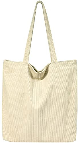 TTIAISHLE® Große Cord Tasche Damen mit Reißverschlus, Tote bag,Umhängetasche,Stofftasche Jutebeutel aesthetic,Handtasche Schultertaschen für Arbeit Büro Reise Einkauf