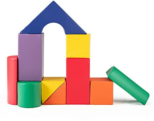 COSTWAY 11-teiliges Softbausteine, weiche Riesenbausteine zum Klettern, Schaumstoffbausteine Großbausteine für Kinder
