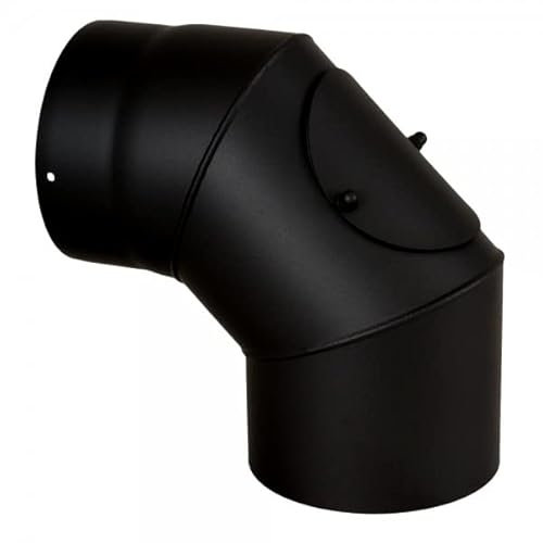 Prodmax Ofenrohr Rauchrohr Kaminrohr Ø150mm Längenelemente - Bögen 45° und 90°, Schwarz, Senotherm beschichtet