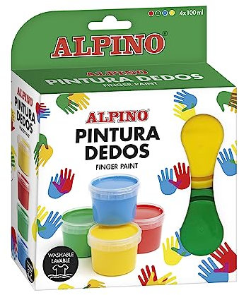 Estuche de 4 Colores de Pintura Dedos de 100ml. | Colores Brillantes, Ideal para desarrollar la psicomotricidad Fina del niño.