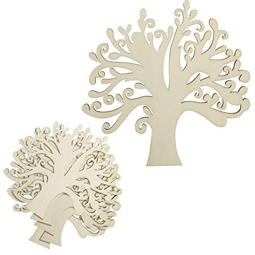 Diyfixlcd 20 sagome in legno per albero genealogico da 12,7 cm, a forma di albero genealogico, per albero genealogico, matrimoni, ornamenti natalizi e fai da te, decorazioni per scrapbooking