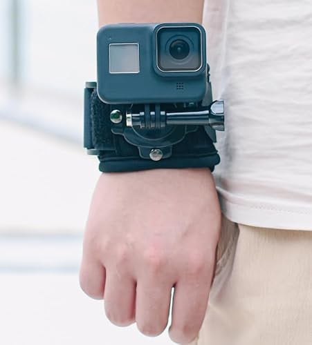 Lupholue 360 Degree Rotary Sports Camera Wrist Strap Band Mount Compatible with GoPro Hero 13 12 11 10 9 8 7 6 Session, APEMAN, Xiaomi Yi, SJCAM, DJI Osmo Action 3, Insta 360 and Most Action Cameras