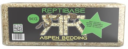 Retics & Reptiles Aspen Bedding ReptiBase | Super Absorbent Bedding | 100% Natural | Easy Clean | Odour Eliminating | Suitable for Reptiles, Mammals & Amphibians 15.5 litres (1KG Compressed)