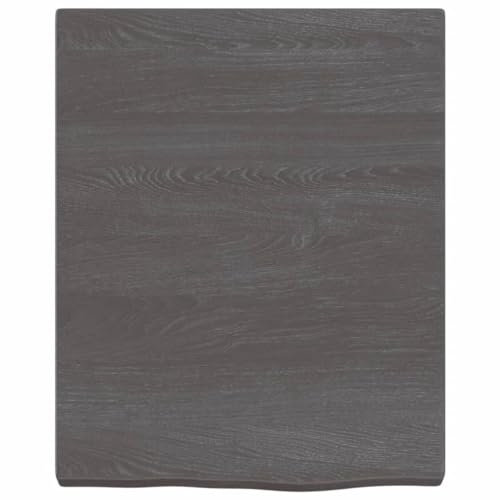 Tidyard Waschtischplatte Badezimmer Waschtisch Waschtischkonsole Platte Holzplatte für Aufsatzbecken Badmöbel Dunkelgrau 40x50x4 cm Massivholz Behandelt