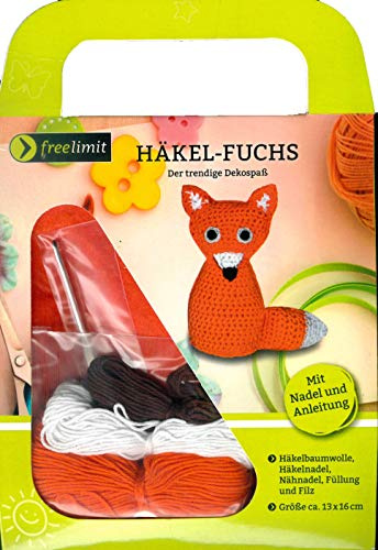 Brandsseller Häkel Set Fuchs Komplett zum Selbermachen - mit Material und Anleitung - ca.13x16 cm Fuchs