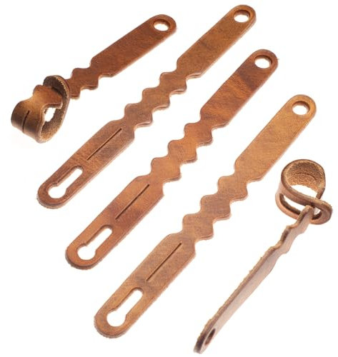 ELBERCRAFT® Kabel Organizer Leder pflanzlich gegerbte Kabelclips für deine Kabeltasche made in Germany 5’er Set braun