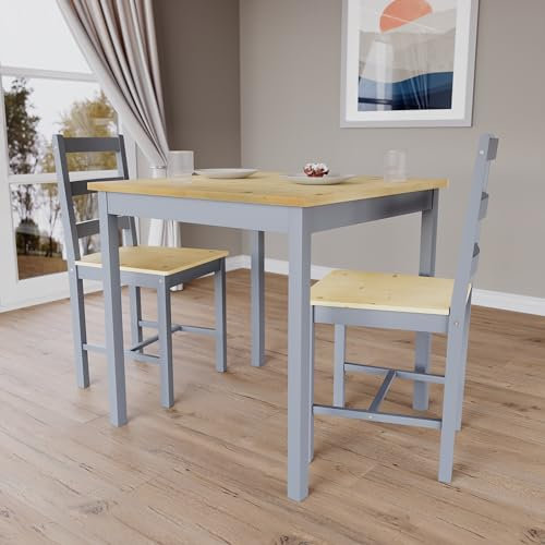 Vida Designs 2-Sitzer-Essgruppe, Grau & Kiefer