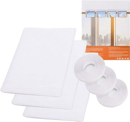 Mosquito Net for Windows, Upgrade 3 Pack Fly Screens Window Mesh 1.3mx1.5m Insect Netting Bug Bee Protector Universal Transparent Mosquito Insect Screen Can Be Cut and Fit Without Drilling (White)