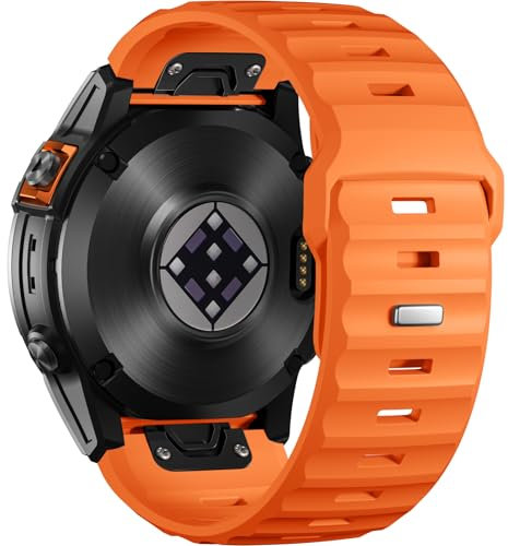 Netolo 26mm Quickfit Armband für Garmin Fenix 6X Pro & 7X, Silikon-Ersatzband passend für Fenix 5X/3/HR/Instinct 2X Solar