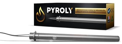 PYROLY - Bujía para estufa de pellets compatible PALAZZETTI/MCZ/SUPRA/JOTUL (170/160 mm, Ø12,5 mm, 350 W, brida) de alta calidad con conectores