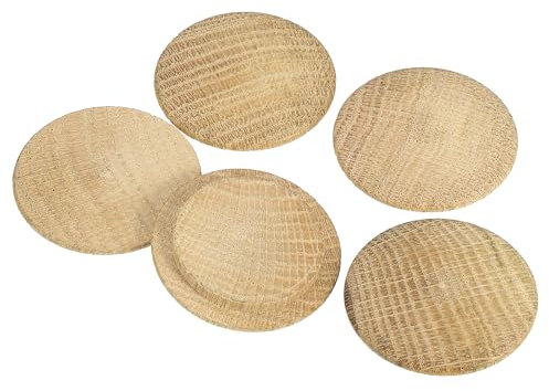 QUARKZMAN 5 Pièces 1,38 x 1,77 Pouce Bouchons de Trou en Bois, Cache-Trous de Vis en Bois, Bouchon de Bouton de Poche en Bois pour Chaise Escalier Artisanat Meubles Menuiserie