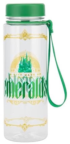 Wicked Water Bottle with Strap - Officially Licensed Disney Gold Foil & Green Glitter Leakproof Bottle with Carry Handle, Gift for Fans of Musical 650ml (22 fl oz)| Paladone