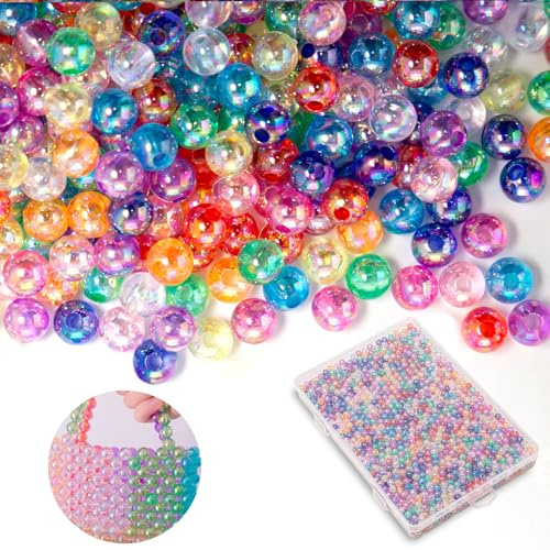 Bofanze 2000 Pezzi Perline Rotonde Colorate Perle Acrilico 6mm