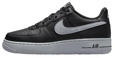 Nike Air Force 1 Big Kid (HQ3807-001, Black/Wolf Grey), Black, 37.5 EU