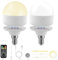 Gecool Rechargeable Light Bulb with Magnetic Base – 3 Colour Modes,Dimmable 10%-100%,Includes Lanyard – for Camping, Emergency & Home Use(E14-2PCS)