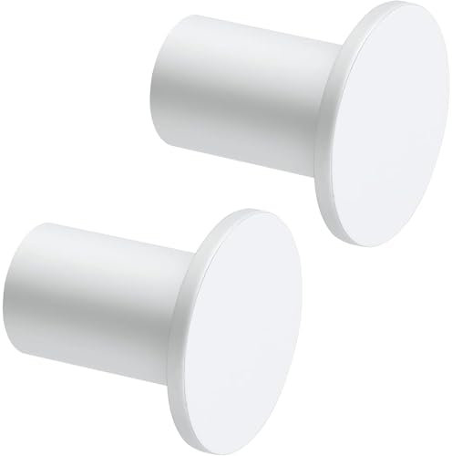 SAYAYO Ganci Accappatoio Bagno Ganci Appendiabiti, Appendi Strofinacci Cucina Gancio da Parete Appendi Accappatoio Bagno Grande Gancio in Acciaio Inox Bianco, Capacità Carico 15 kg, 2 Pezzi, 45MM