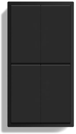 BSEEDLIFE Doble Interruptor de Luz Empotrado Doble 2 Gang 1 Vía,Interruptor Pared Basculante con Función de Reinicio,Marco de PC,Abrazaderas de Cable y Garras,150 * 80mm Negro