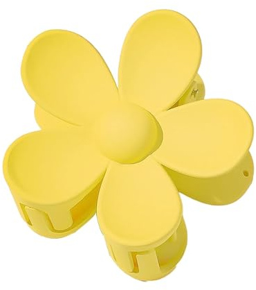 Pinzas amarillas para el pelo en forma de flor, pinzas de plástico antiarañazos, sin olor, útiles, accesorios para el cabello ligeros para belleza y cuidado personal del cabello, mujeres y niñas para