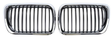 Front Kühlergrill Für E36 3er 318i 320i 323i 325i 4 Türer 1997-1999 2Stk. Dropshipping Front Silber Breit Nieren Sportgrill Grill Facelift Grill
