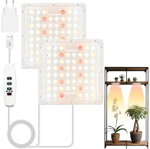 Pflanzenlicht für Zimmerpflanzen mit 3/9/12 Hr Timer, Lampe für Pflanzen mit 120 LEDs Pflanzenleuchte Wachsen licht, 10 Helligkeit, 3 Farbmodi, Vollspektrum Pflanzenlicht für Zimmerpflanzen