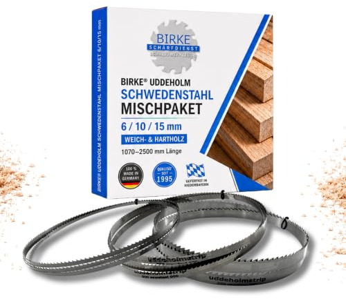 Birke® Bandsägeblätter SET 2240 x 6/10/15 x 0,4 für alle gängigen Holzarten - Made in Germany