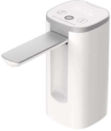 VORTEX AP127 - Dispensador de agua blanco portátil recargable con puerto USB-C e indicador digital para jarras de 2 a 5 galones, 200 ml/600 ml/800 ml