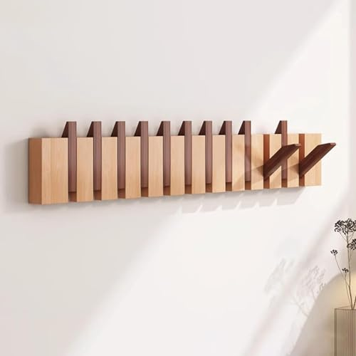 Kleiderhaken Wandhalterung – Klappbare Hakenleiste im Klavier-Stil, robuster Aufhänger für Mäntel, Hüte, Schlüssel, Bademäntel und Handtücher (Größe: 12 Haken)