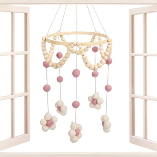 Bett Mobile - Beruhigende Spieluhr | Klingelspiel Mit Glöckchen Dekoration Zum Aufhängen über Babybett Stubenbett Beistellbett Kinderzimmer